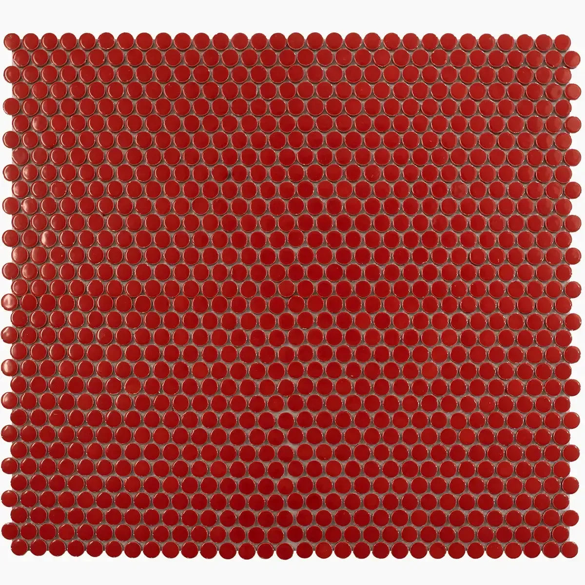 Red Buttons Porcelain Penny Round Tile | Tile Club