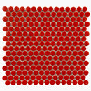 Red Buttons Porcelain Penny Round Tile | Tile Club