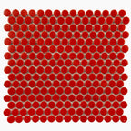 Red Buttons Porcelain Penny Round Tile | Tile Club