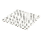 Matte White Buttons Porcelain Penny Round Tile | Tile Club