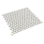 Matte White Buttons Porcelain Penny Round Tile | Tile Club