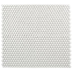 Matte White Buttons Porcelain Penny Round Tile | Tile Club