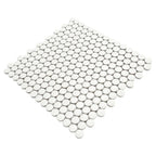 Matte White Buttons Porcelain Penny Round Tile | Tile Club