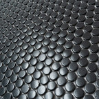 Matte Black Buttons Porcelain Penny Round Tile | Tile Club