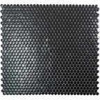 Matte Black Buttons Porcelain Penny Round Tile | Tile Club