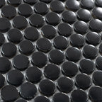 Matte Black Buttons Porcelain Penny Round Tile | Tile Club