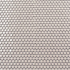 Glossy Cream Buttons Porcelain Penny Round Tile | Tile Club