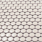 Glossy Cream Buttons Porcelain Penny Round Tile | Tile Club