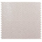 Glossy Cream Buttons Porcelain Penny Round Tile | Tile Club