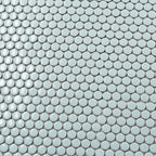 Pale Blue Buttons Porcelain Penny Round Tile | Tile Club