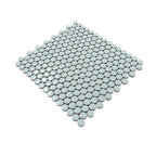 Pale Blue Buttons Porcelain Penny Round Tile | Tile Club
