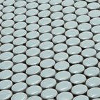 Pale Blue Buttons Porcelain Penny Round Tile | Tile Club