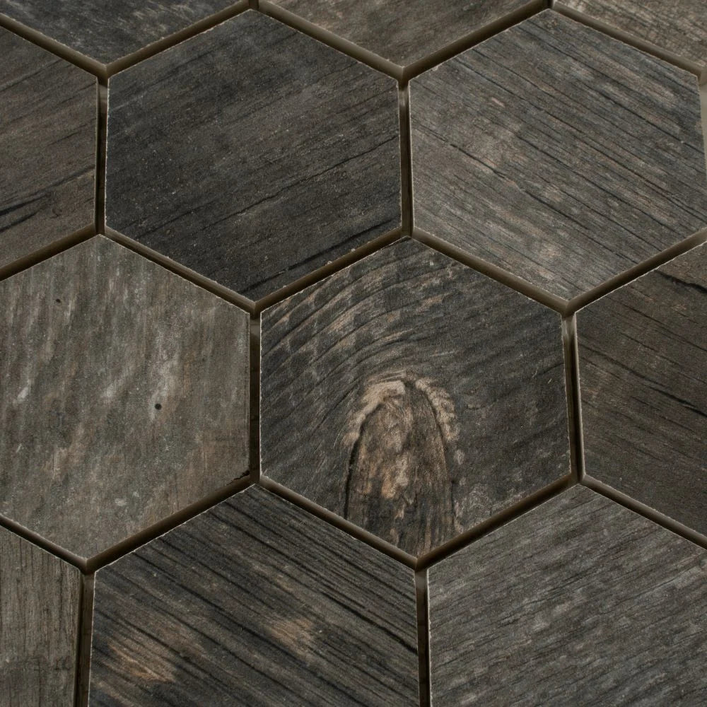 Gems Hex Agata Reclaimed Wood Look Tile | Tile Club