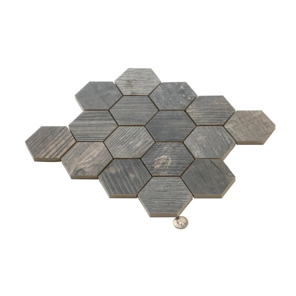 Gems Hex Agata Reclaimed Wood Look Tile | Tile Club