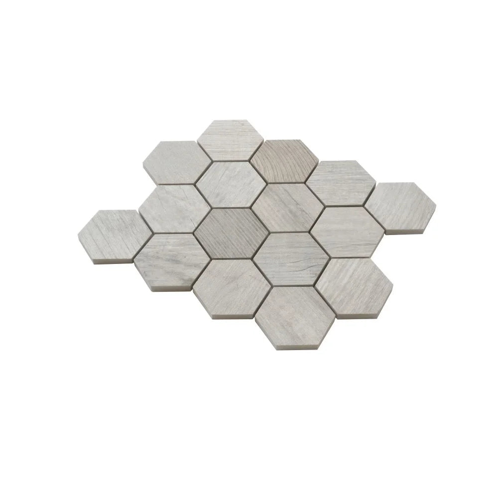 Gems Hex Blanco White Wood Look Tile | Tile Club