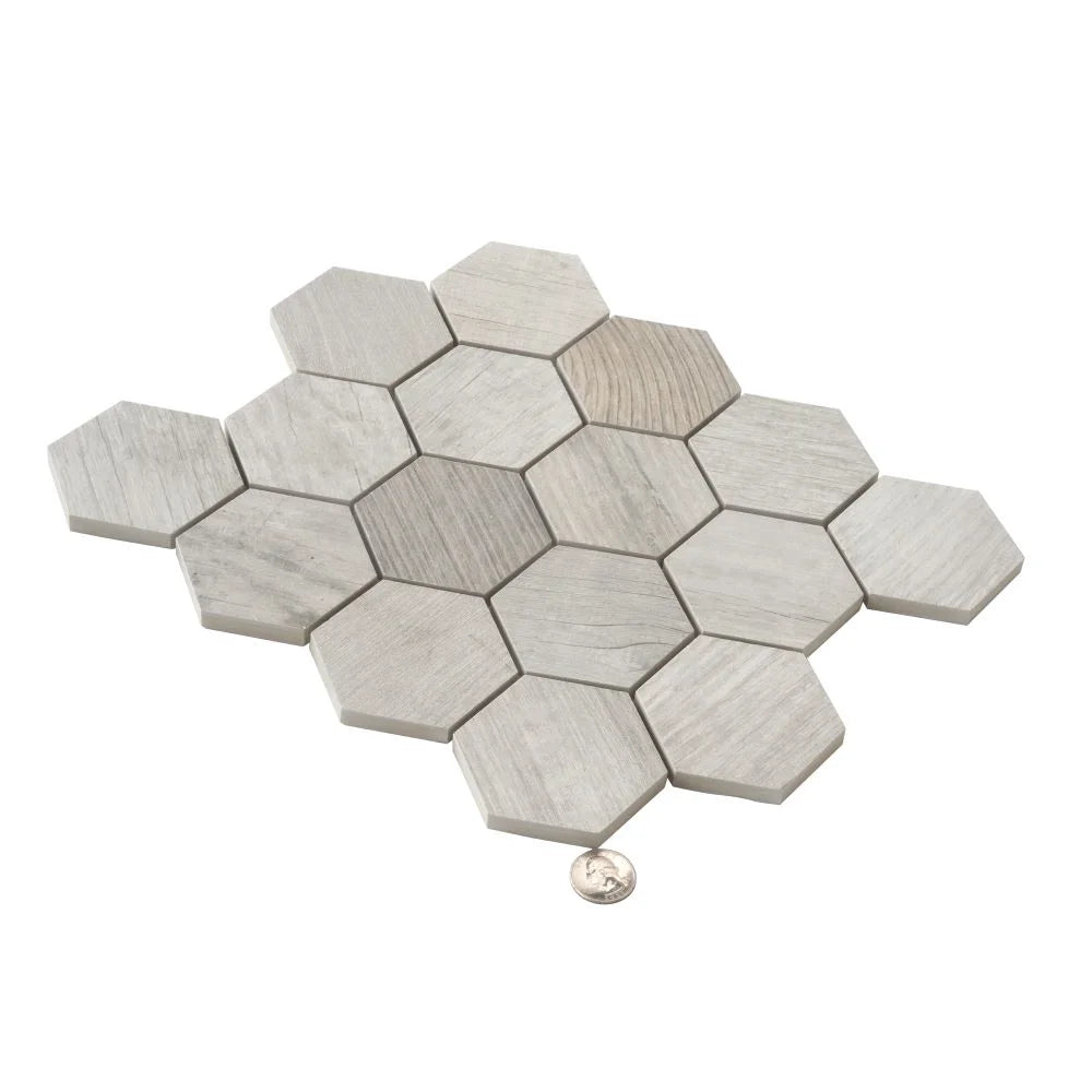 Gems Hex Blanco White Wood Look Tile | Tile Club