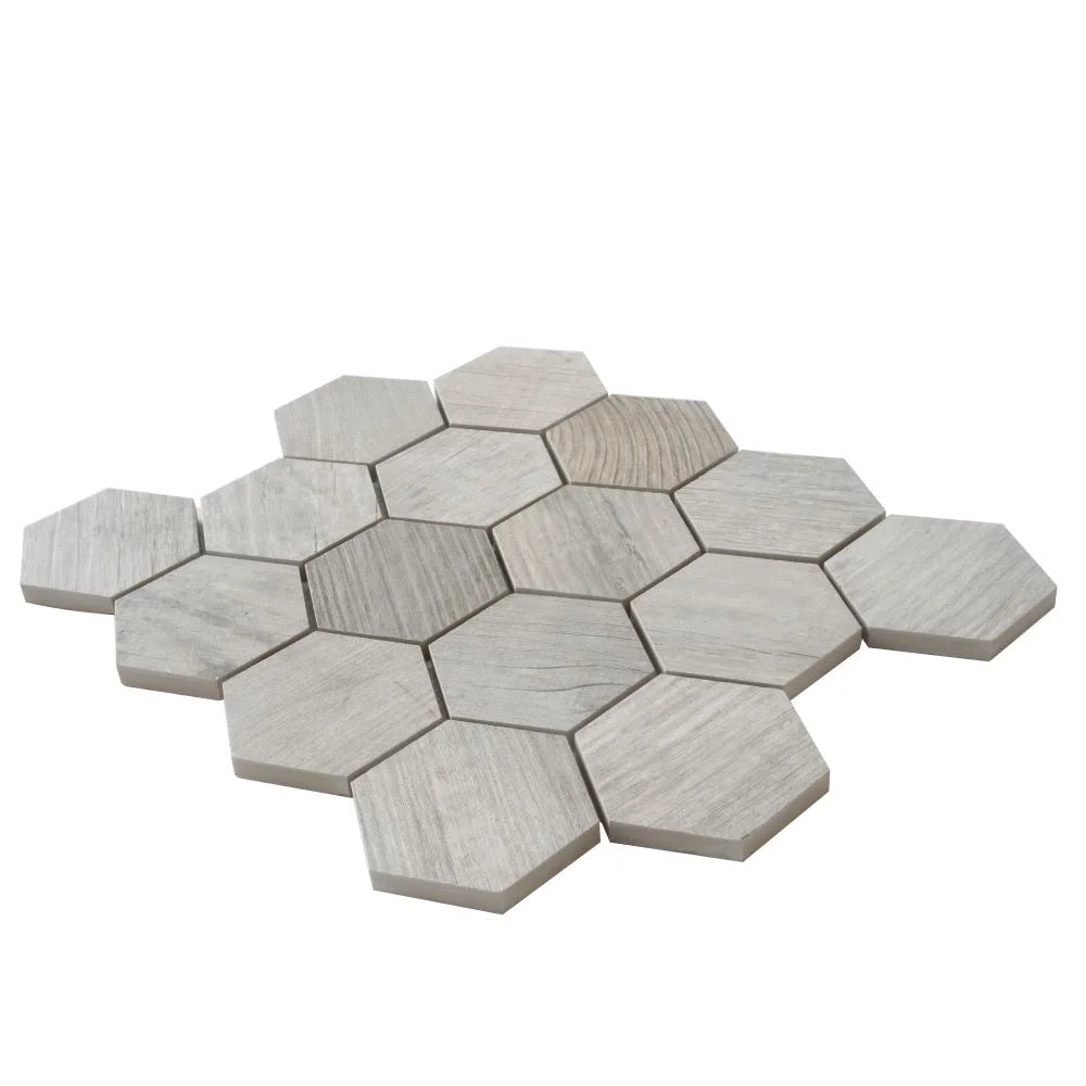 Gems Hex Blanco White Wood Look Tile | Tile Club