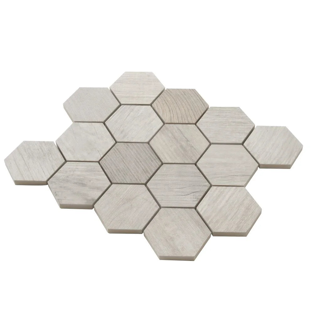 Gems Hex Blanco White Wood Look Tile | Tile Club