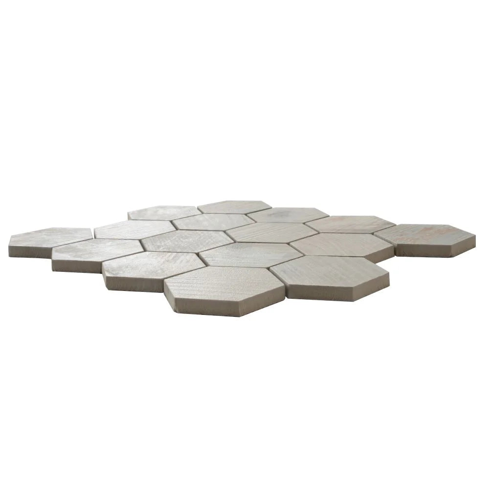 Painted Wood Hex White | Tile Club