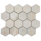 Painted Wood Hex White | Tile Club