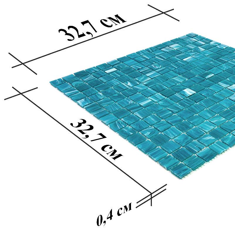 Ocean Blue Mixed Squares Glass Pool Tile | Tile Club