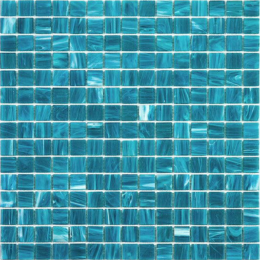 Ocean Blue Mixed Squares Glass Pool Tile