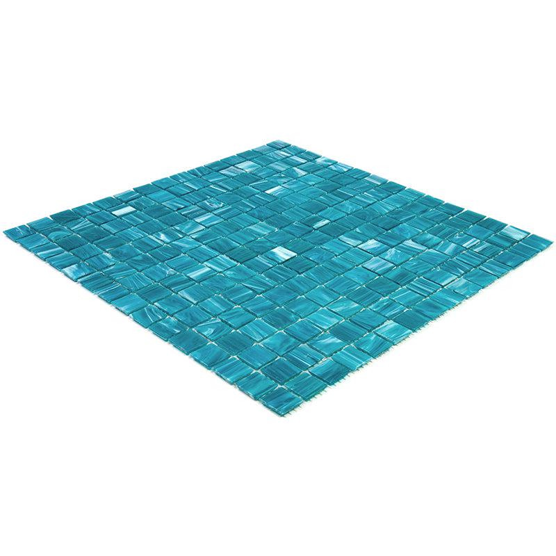 Ocean Blue Mixed Squares Glass Pool Tile | Tile Club