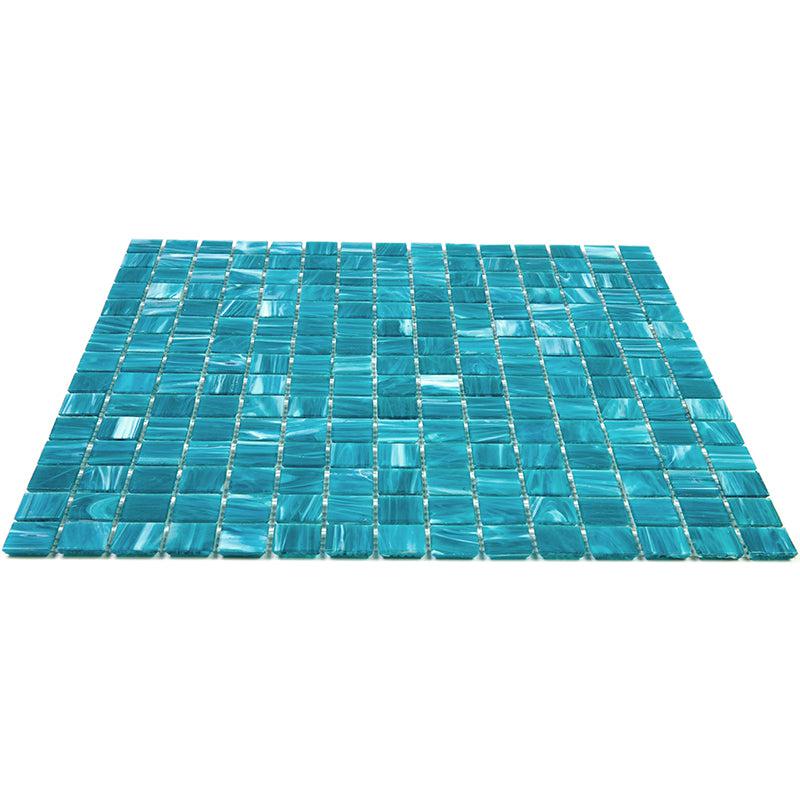 Ocean Blue Mixed Squares Glass Pool Tile | Tile Club