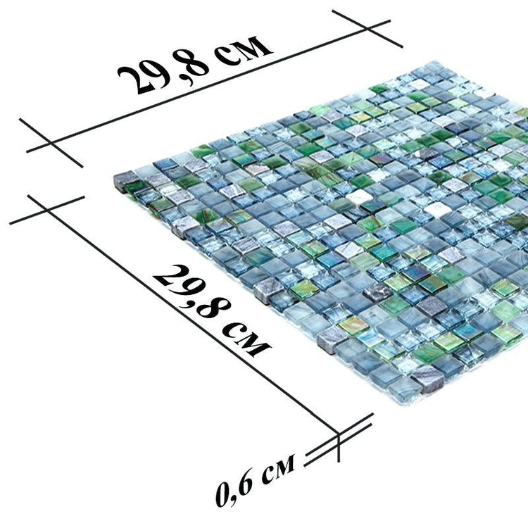 Opal Shimmer Mixed Squares Glass Tile | Tile Club