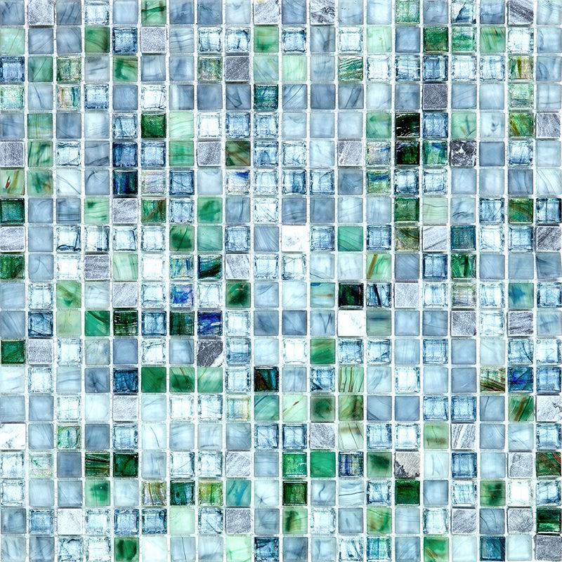 Opal Shimmer Mixed Squares Glass Tile Sample