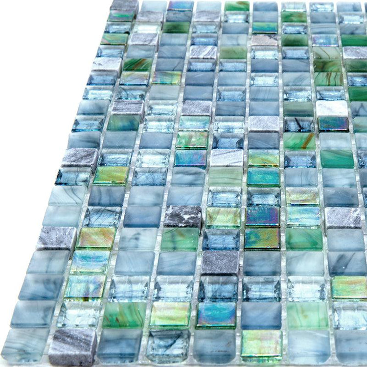 Opal Shimmer Mixed Squares Glass Tile | Tile Club