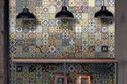 Ceramic wall tiles inspired by patchwork designs