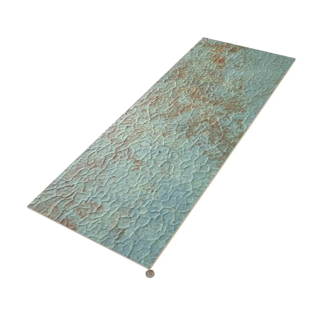 Zinc Green Crackle Ceramic Wall Tile 18" x 48" | Tile Club