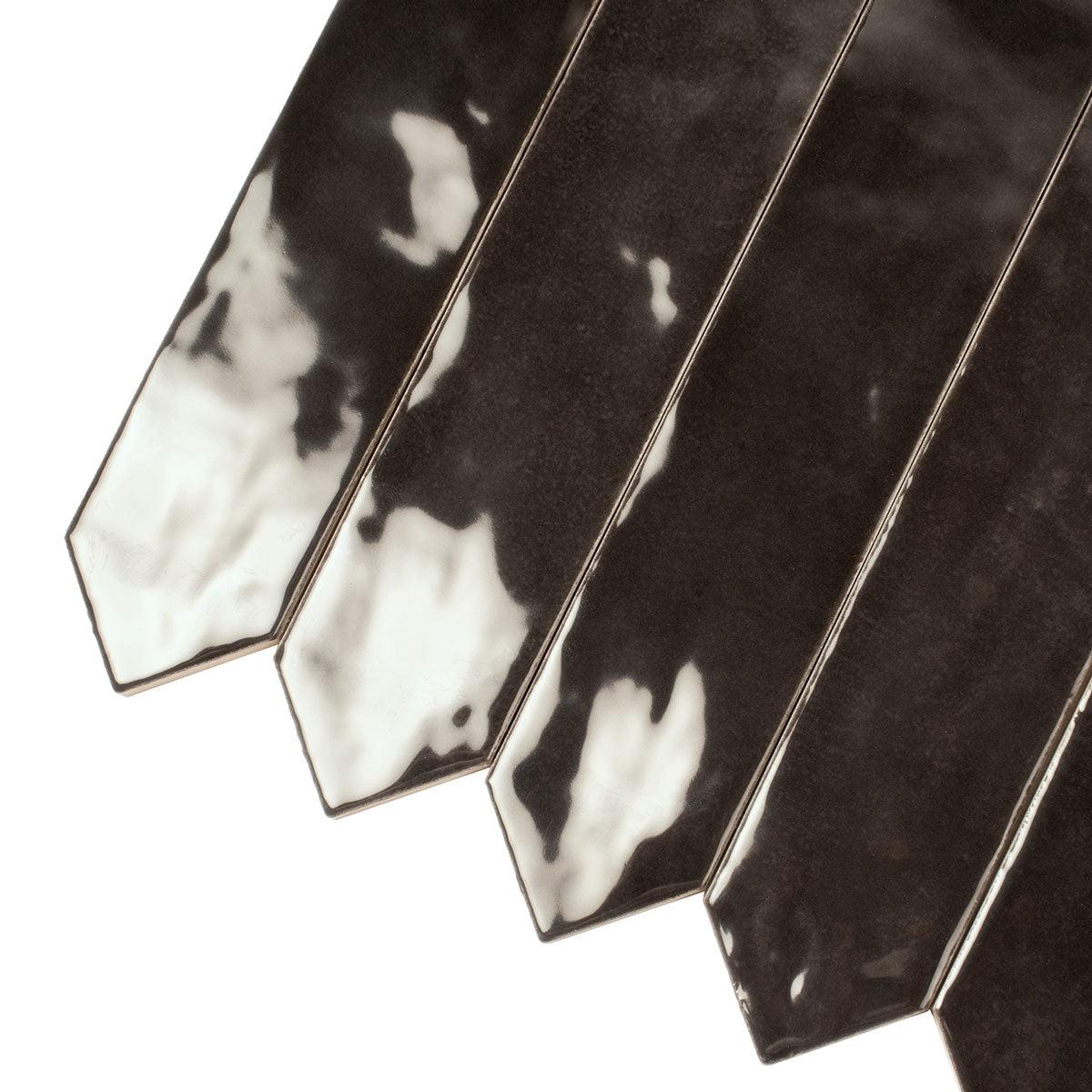 Picchetto Graphite Gloss Ceramic Picket Tile | Tile Club