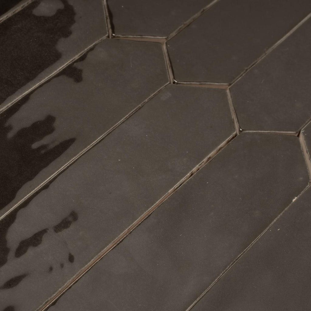Picchetto Graphite Gloss Ceramic Picket Tile | Tile Club