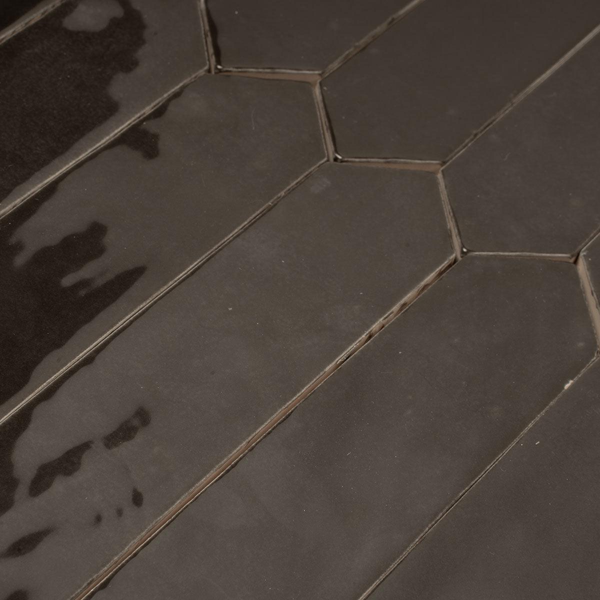 Picchetto Graphite Gloss Ceramic Picket Tile | Tile Club