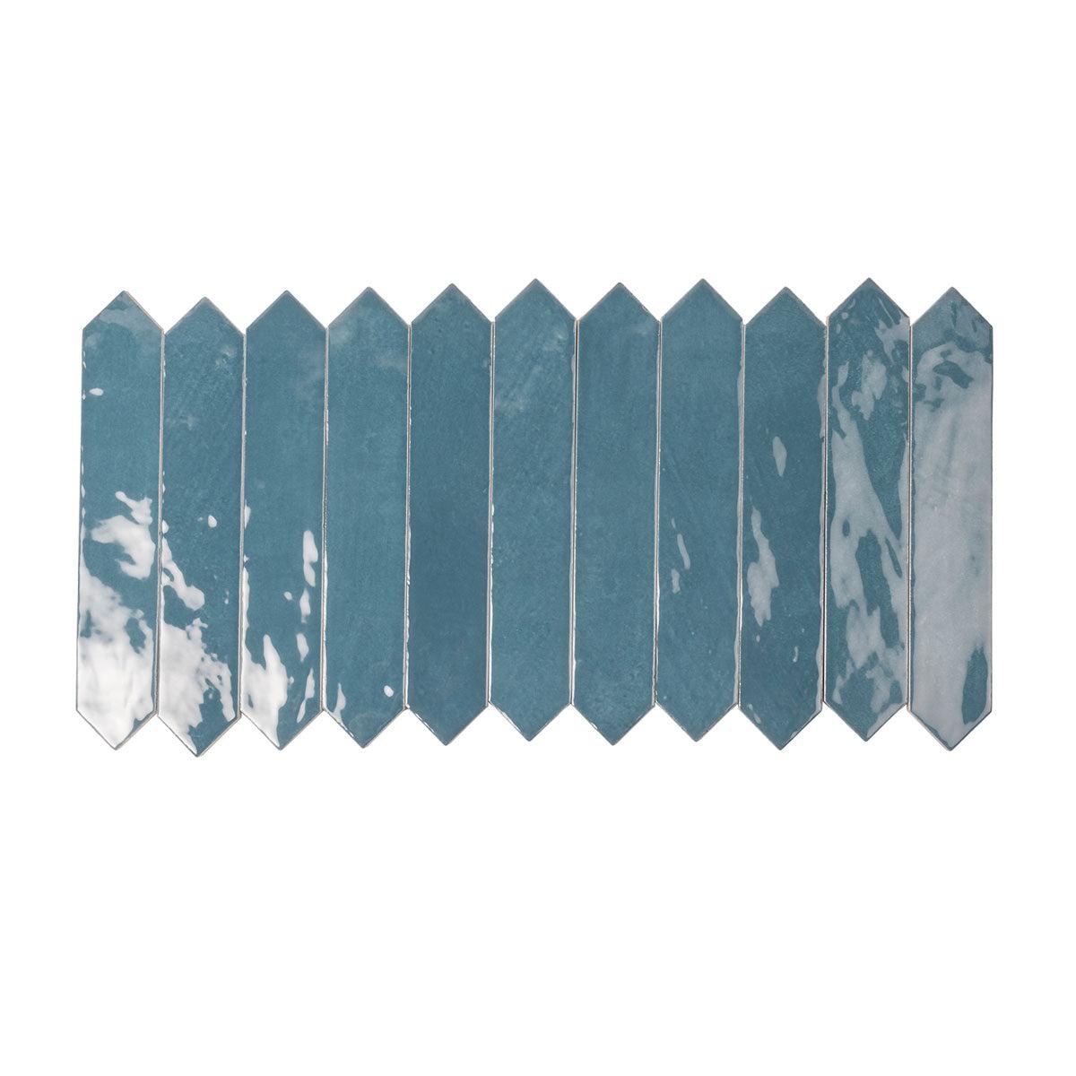 Picchetto Navy Gloss Ceramic Picket Tile | Tile Club