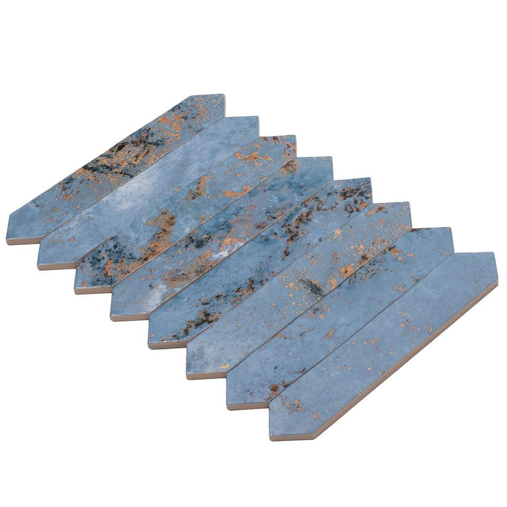 Picchetto Rustic Blue Ceramic Picket Tile | Tile Club