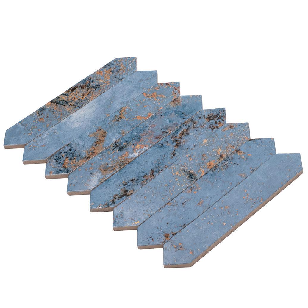 Picchetto Rustic Blue Ceramic Picket Tile | Tile Club