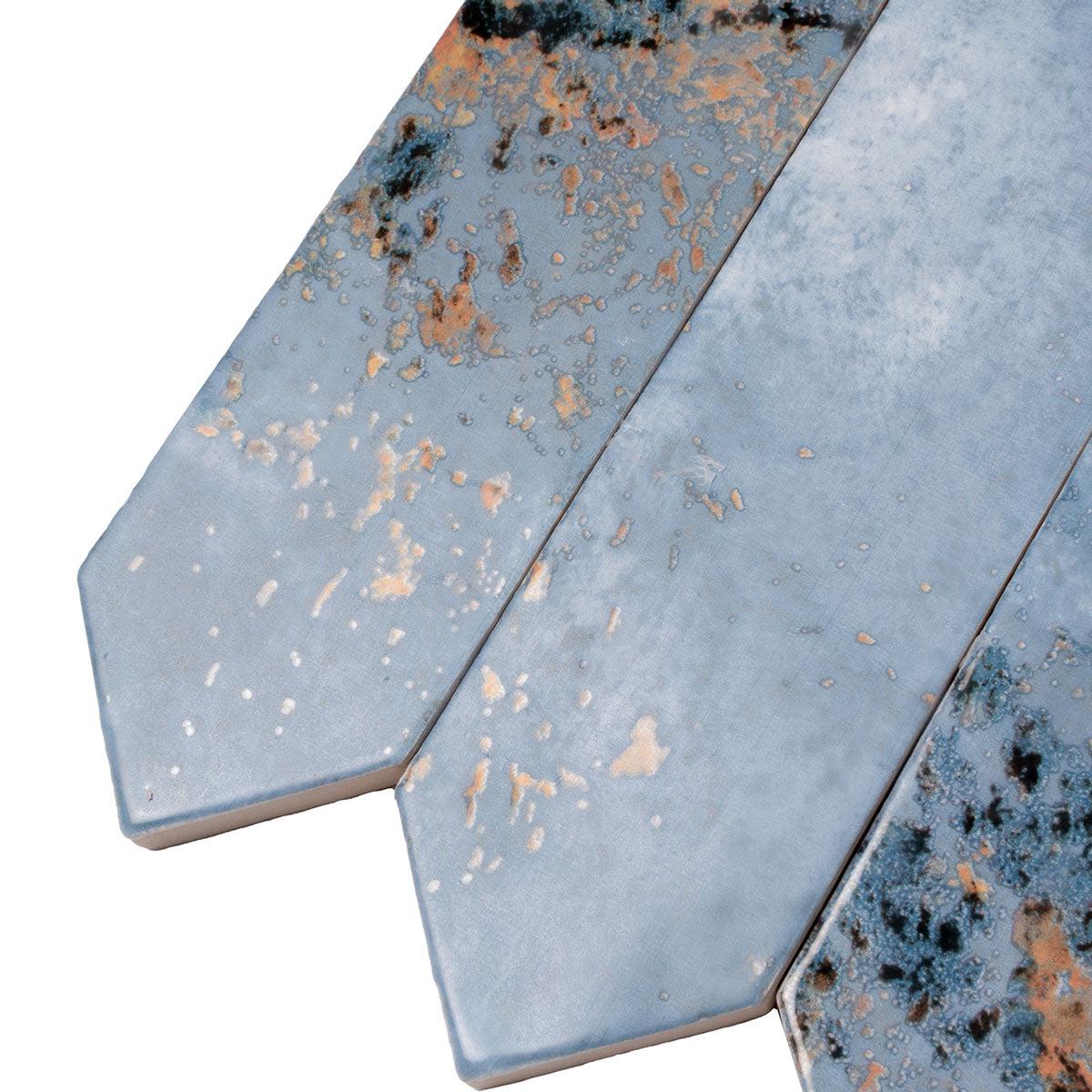Picchetto Rustic Blue Ceramic Picket Tile | Tile Club