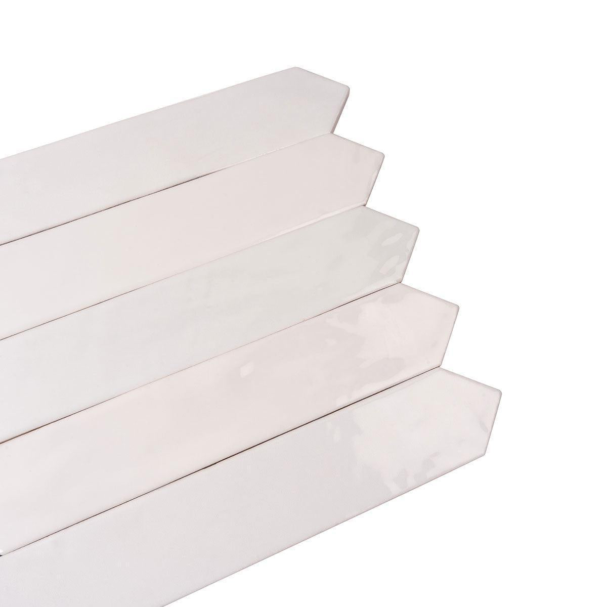 Picchetto White Gloss Ceramic Picket Tile | Tile Club