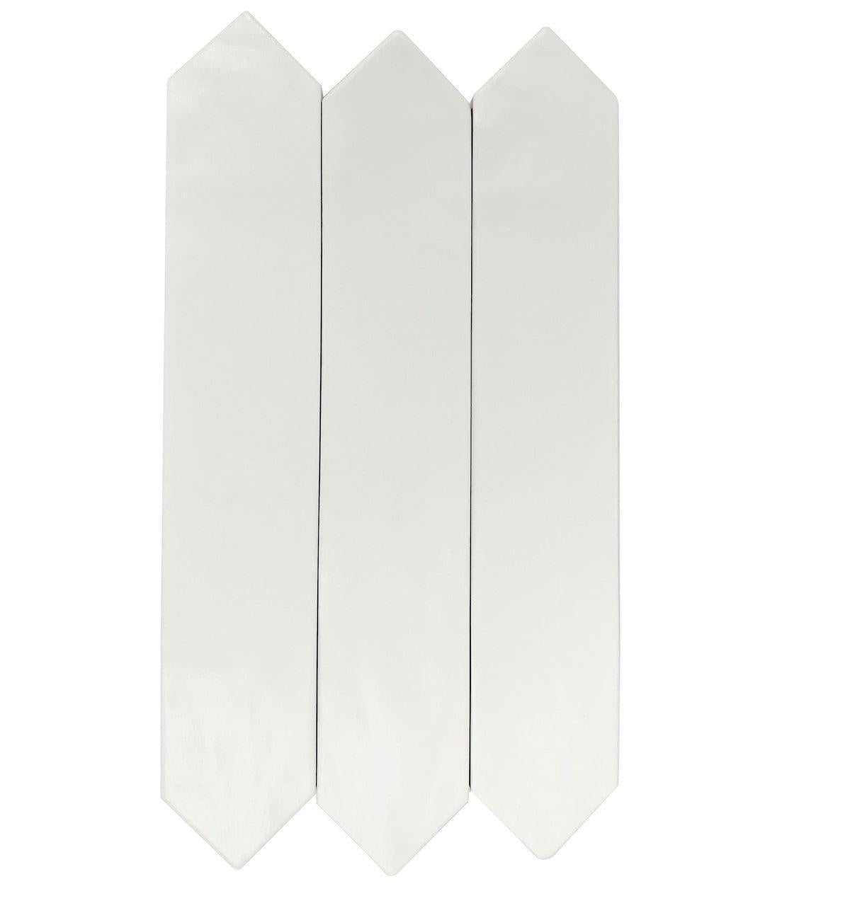 Picchetto White Matte Ceramic Picket Tile | Tile Club