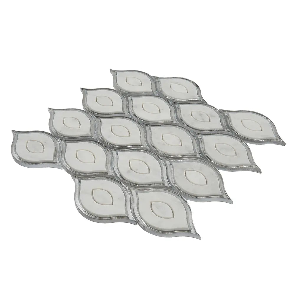 Evil Eye Carrara Marble Mosaic Tile | Tile Club