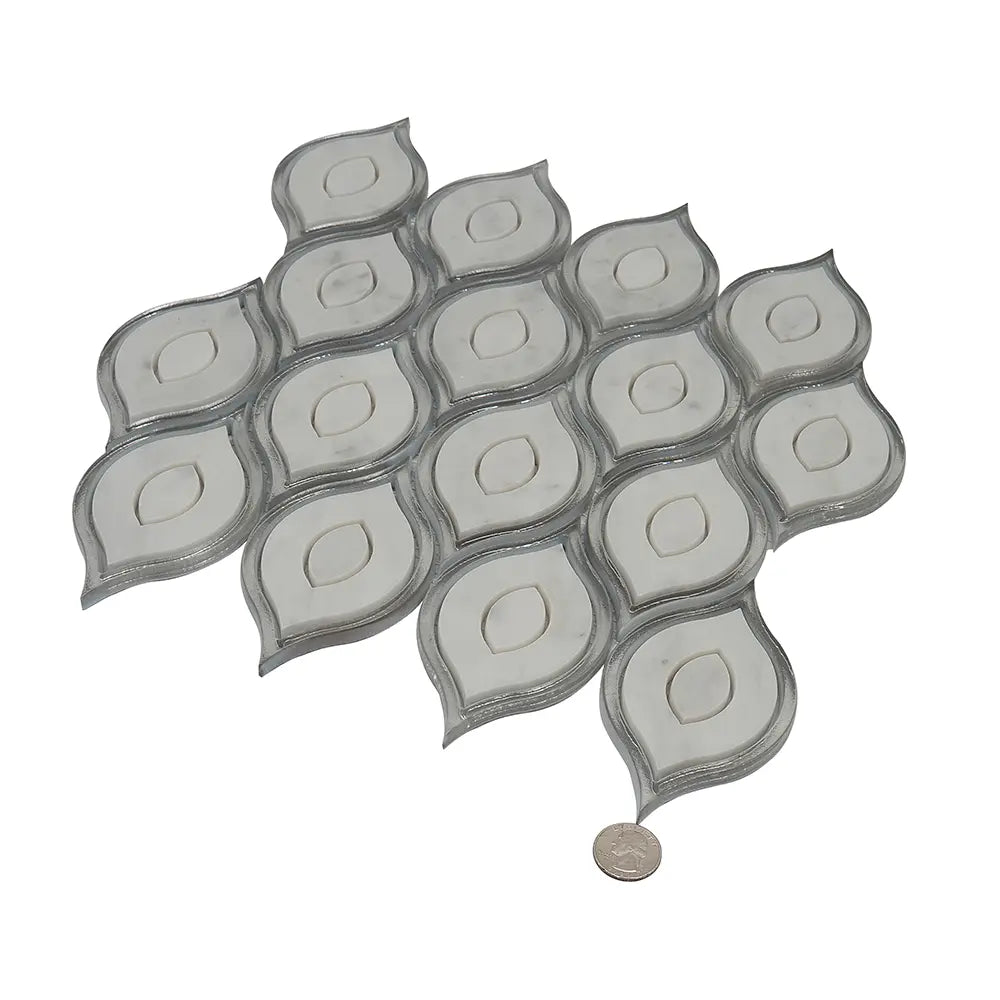 Evil Eye Carrara Marble Mosaic Tile | Tile Club