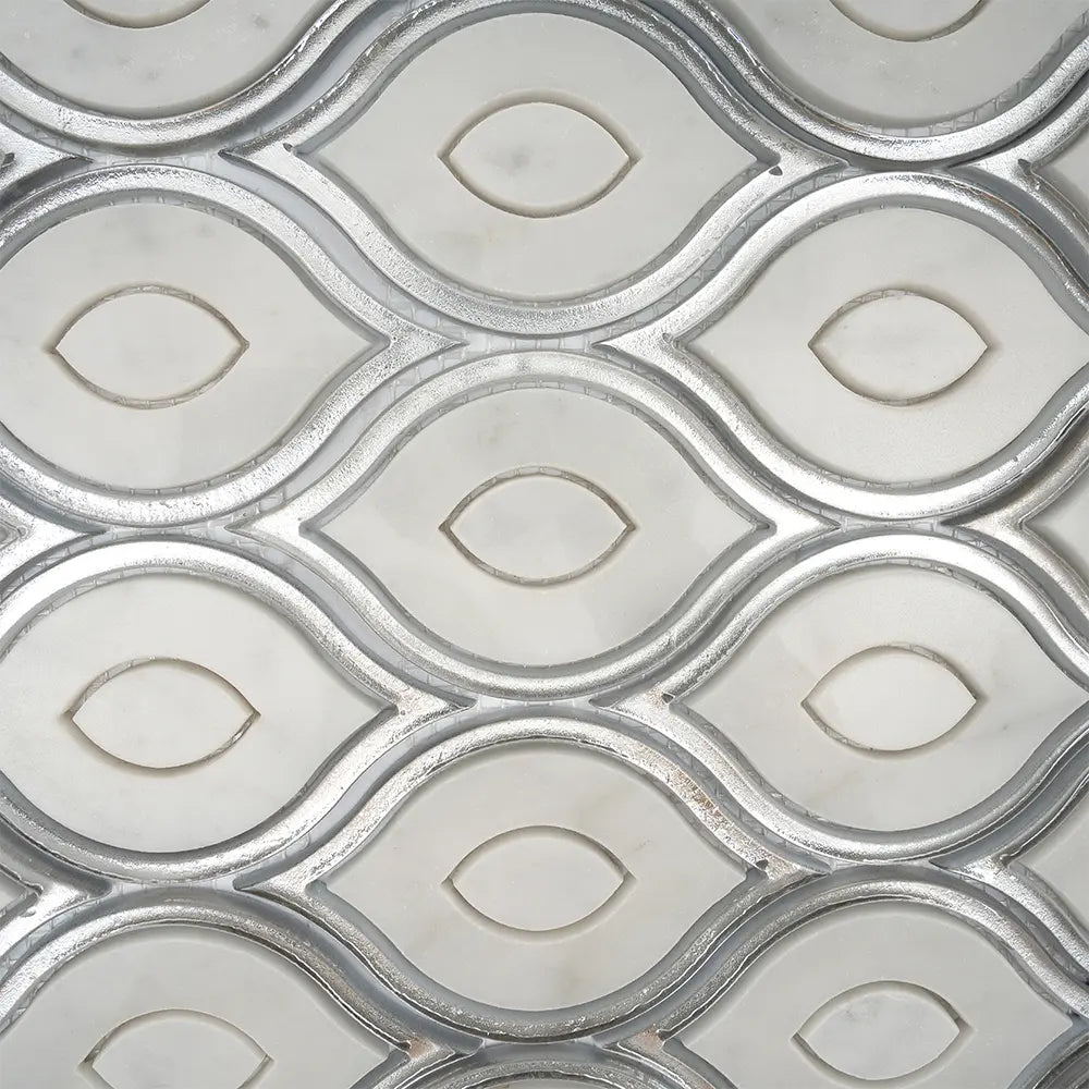 Evil Eye Carrara Marble Mosaic Tile | Tile Club