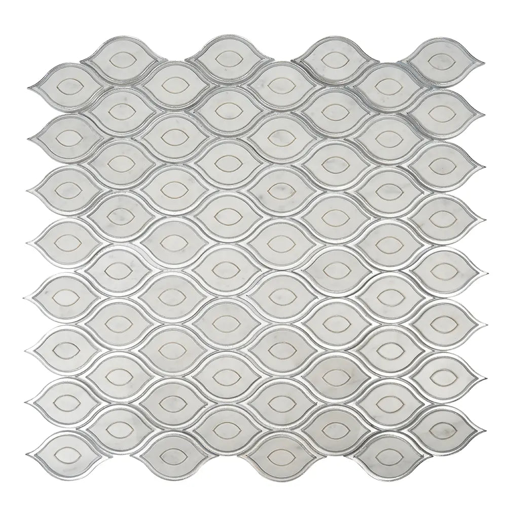 Evil Eye Carrara Marble Mosaic Tile | Tile Club