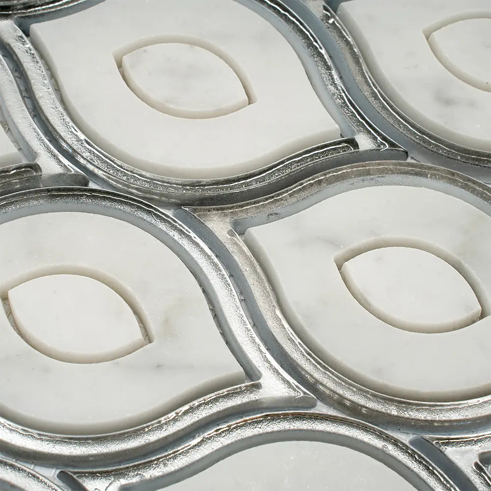 Evil Eye Carrara Marble Mosaic Tile | Tile Club