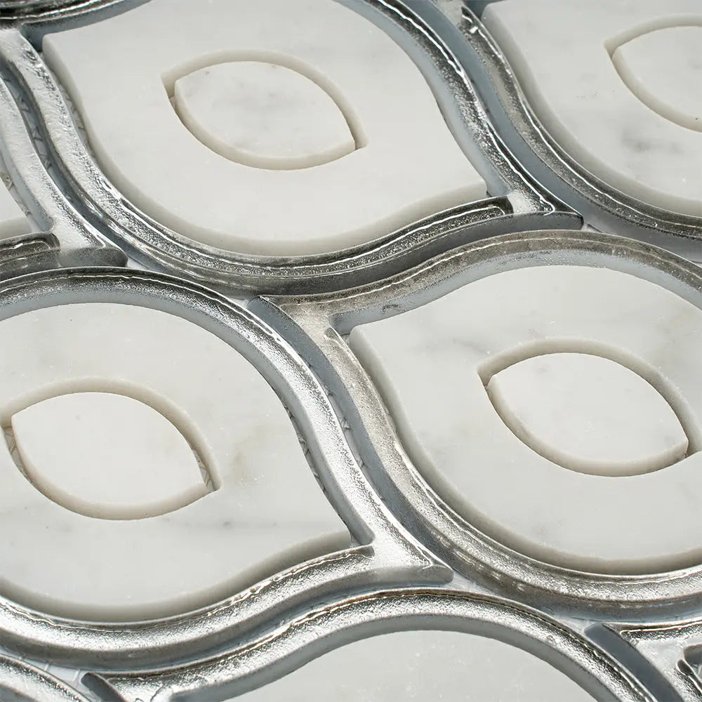 Evil Eye Carrara Marble Mosaic Tile | Tile Club