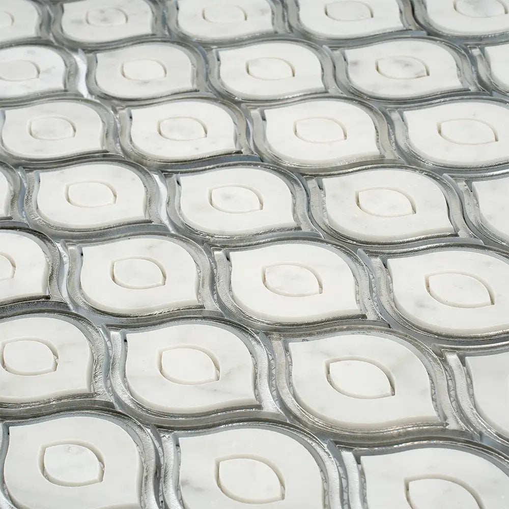Evil Eye Carrara Marble Mosaic Tile | Tile Club