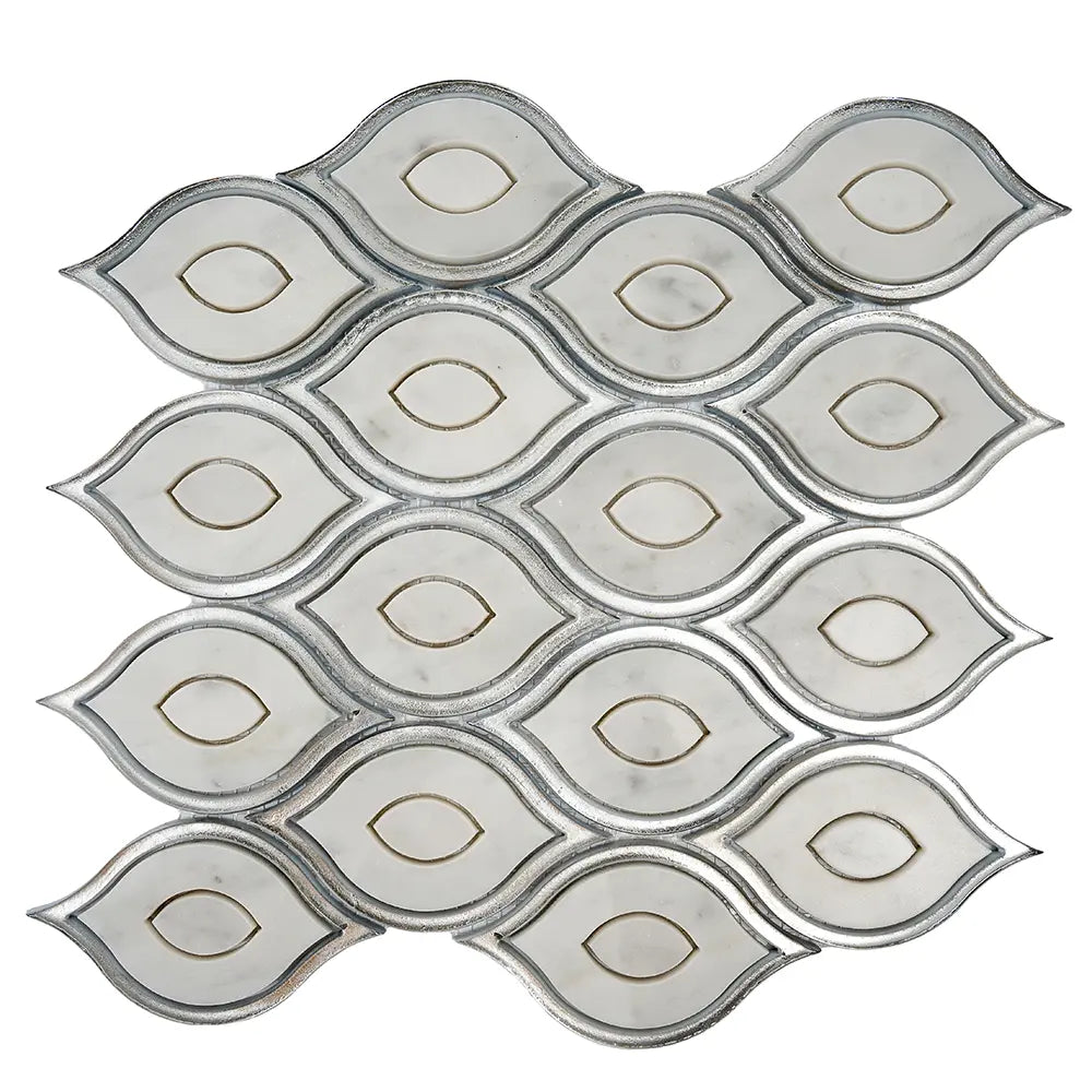 Evil Eye Carrara Marble Mosaic Tile | Tile Club